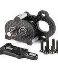 Ultra Light Portal Transmission Carbon Gearbox With Adapter Plate For 1x10 Scale Rigs shown with titanium shaft