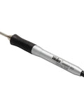 Micro Soldering Pencil 55 Watt Handpiece With O Tip Black Pro Grade Soldering Tool For Tiny Joints, Fine PCB Work, Delicate Electronics Repairs, And Tight Component Soldering Capabilities shown from angled side.