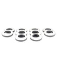 Set of 10 McGard stainless steel Cragar offset-hole mag washers, silver