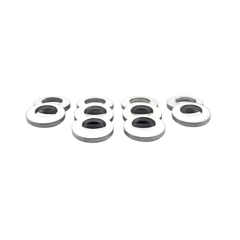 Set of 10 McGard stainless steel Cragar offset-hole mag washers, silver