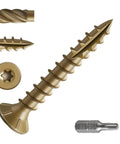 Top Shelf Exterior Deck Screws Size 8 X 1 Inch 560 Piece Pack T20 Torx Wood Fasteners with bronze epoxy coating detail view.