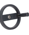 Plastic Lathe Hand Wheel 160 Mm With Revolving Handle 16 Mm Mounting Hole Round Design For Milling Machine