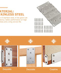 Stainless Steel Brace Plates Set With Screws, Corrosion Resistant Flat Corner Joining Plates for furniture repair, 10 piece