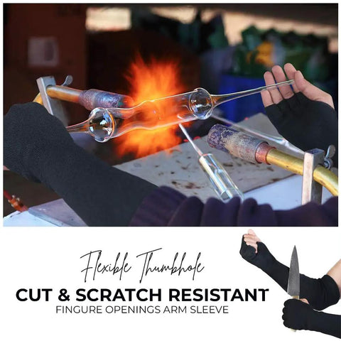 Rock Solid Heavy Duty Arm Sleeves With Finger Opening Cut And Heat Resistant Kevlar Work Guards For Welding And Gardening Built Different To Survive The Daily Grind Straight Up Game Changing Gear