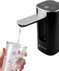 Automatic Water Dispenser For 5 Gallon Bottles With USB C Rechargeable Electric Pump And Digital Display That Shows Real Time Battery