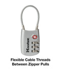 Set Your Own 3 Digit TSA Approved Luggage Lock For Travel, Durable Metal Body, Relockable Lock with Flexible Cable