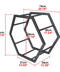 Heavy Duty Stackable Tire Rack Organizer For Garage And Workshop Storage Space Saving Wheel Display Stand Rig dimensions and design.