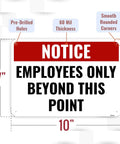 Two Pack Employees Only Sign For Doors 10 By 7 Inches Aluminum No Customers Allowed In Work Area Staff Only Door Sign
