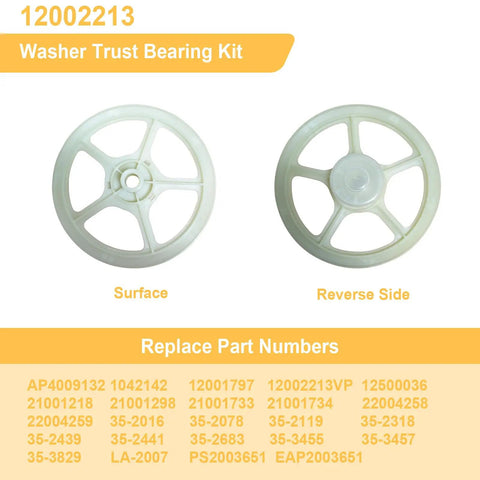Thrust Bearing Kit Replacement For Front Load Washers easy install AP4009132 showing surface and reverse view.