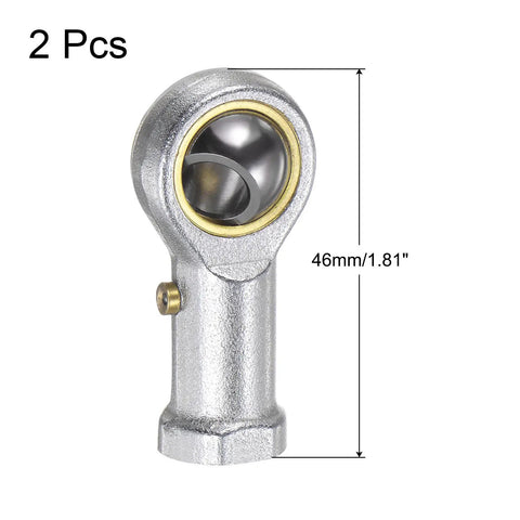 Two-Pack Five Sixteenth Inch Female Rod End Bearing With Five Sixteenth Inch Bore And 24 TPI Right Hand Thread Self-Lubricating Joint Includes Jam Nut, 45 Steel Body And Hardened Bearing Steel Ball, High-Strength Linkage For Smooth Motion, Up To 10 2 pcs, 46mm rod end bearing