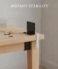 Easy Install L Shaped Corner Brackets With Screws Iron Angle Supports on wooden table corner, showing stability and reinforcement.