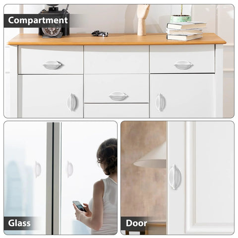 2 Pack Self Stick Instant Cabinet Drawer Handles Self Adhesive Pull Handles For Kitchen Cabinets Doors Windows Sliding Closets Bathrooms And Mirror Panels White Finish Easy Install Decorative Yet Practical Hardware