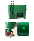 Electric Tee Up Golf Ball Dispenser With Dual Mode For Irons And Woods, showing height adjustment and switch button features.
