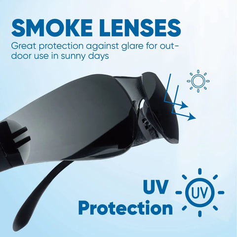 Bulk Pack 48 Tinted Safety Glasses With Dark Smoke Lenses For UV400 Protection, ANSI Z87.1 Impact Resistant Eye Protection