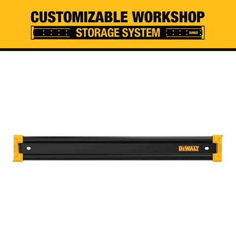 Heavy Duty Tool Organizer Rail For Workbench Mounting, 20 Inch Compact Metal Rail System For Garage Or Shop, front view