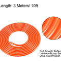 10ft 6mm PU Round Belt Urethane For Transmission And Conveyor Systems, coiled orange belt with smooth surface
