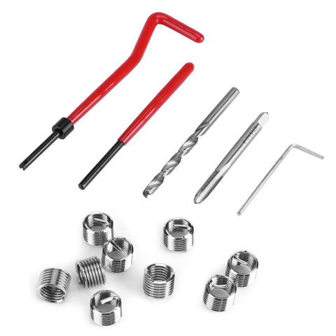 30 Piece M8 Thread Repair Kit With Stainless Wire Inserts Drill Bit Tap Installation Tool Wrench And Lug Breaker For Auto Repair Gearhead Engine Restoration Car Maintenance And Quick Thread Fixes, M8 steel inserts