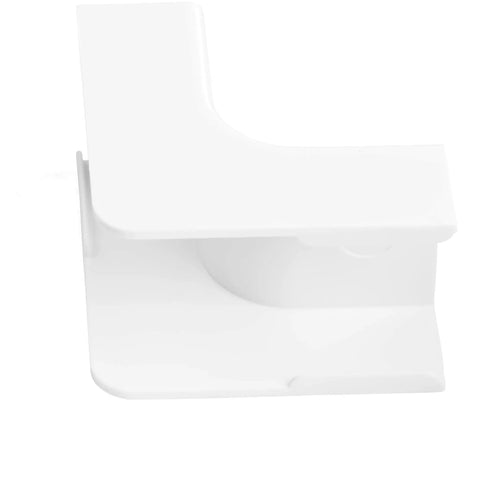 White ABS plastic 90 degree connector for CBMCWD1911 wiring duct, part of 20 Pack Inside Corner Cable Raceway Connectors