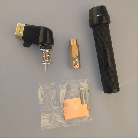 Heavy Duty 400A Welding Electrode Holder With Sturdy Clamp Jaw Plier For Stick Welding Machines And Pro Projects components displayed on a neutral background.