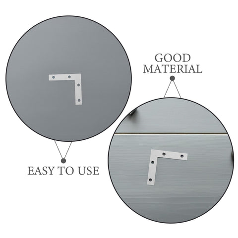 Solid L Shape Corner Brackets 2.17 By 2.17 Inches 100 Pcs Silver Iron Frame Reinforcement displayed as easy to use material.