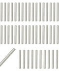 Heavy Duty 50 Pack 304 Stainless Steel Dowel Pins 4mm By 40mm For DIY Projects, Shelves And Fixtures, arranged in rows.
