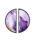 Bold Purple White Fluid Gold Marble Pattern Cabinet Pulls 3 Inch Hole Center Black Semicircle Drawer Handles