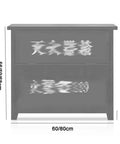 Heavy Duty Cold Rolled Steel Fire Extinguisher Cabinet Dual Grip Surface Mounted Outdoor Storage Box For Commercial And Industrial Facilities Built Like A Tank No Nonsense Safety Gear Silver, front view with dimensions displayed.