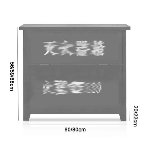 Heavy Duty Cold Rolled Steel Fire Extinguisher Cabinet Dual Grip Surface Mounted Outdoor Storage Box For Commercial And Industrial Facilities Built Like A Tank No Nonsense Safety Gear Silver, front view with dimensions displayed.