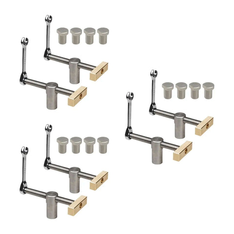 Heavy Duty Adjustable Benching Dog Clamp For Woodworking, Three Quarter Inch Dog Hole Clamp, Stainless Steel Workbench Stop, 19mm And 20mm Hole Fit, Easy Tightening With Wrench, Keeps Wood Secure During Cutting And Grinding