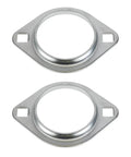 62MST Stamped Bearing Flanges With Corrotect Anti-Corrosion Coating For Extended Performance. Two Bore sheet metal flanges shown.
