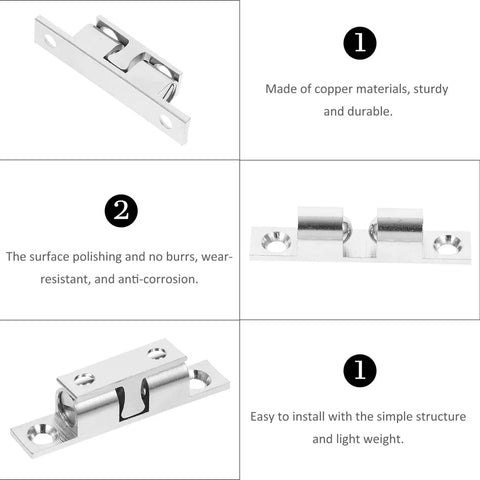 4 Pack Door Ball Cabinet Catches Latch In Copper, heavy duty tension door hardware, durable ball roller latches for cabinets and closets