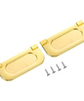 2 Pack Flush Pull Handles For Drawers And Cabinets, 3 Inch Hidden Recessed Ring Pulls With Screws, Gold Finish, Zinc Alloy Hardware, 64mm Screw Hole Distance, Ideal For Cabinets, Cupboards, Dressers