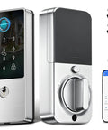 Keyless Smart Lock Deadbolt with Fingerprint and App Control for Home, Rental, and Airbnb, featuring keypad and lock components