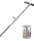 36 Inch Stainless Steel Soil Sampler Probe with T Handle and Foot Pedal, Dual Sample Bags for Garden, Lawn, Farm Core Testing