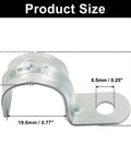 Heavy Duty Reusable 1/2 Inch EMT Conduit Clamps Zinc Plated Steel Rigid Pipe Straps detailed size illustration