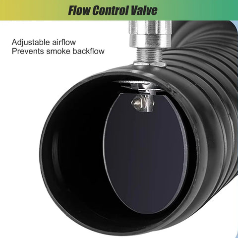 Flow control valve of Self Supporting Flexible Fume Extraction Arm designed for adjustable airflow and smoke backflow prevention.