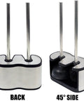Heavy Duty Stainless Steel Toilet Bowl Brush And Plunger Set With Freestanding Bathroom Canister killer from the back and side.