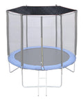 14Ft Trampoline Shade Cover with Six Poles for Round Trampoline Sun Protection, breathable mesh fabric, backyard use.