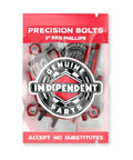 Skateboard Hardware Kit One Inch With Eight Red Anodized Bolts And Two Black Bolts Nylon Lock Nuts Includes Tool One Eighth Inch Red Indy Risers