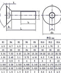 10 Pack Aluminum Flat Head Screws With Hex Socket Countersunk Drive M3 M4 M5 And M6 Sizes In Orange Finish M3x12 Machine Screws with technical drawing dimensions and measurements chart in Chinese.