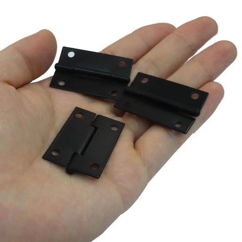 24 Pack Folding Butt Hinges Black 1.5 Inch Cabinet Gate Closet Door Hinges With 96 Mounting Screws For Home Projects