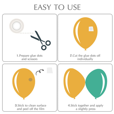 Instructions for using Clear Glue Dots Double Sided Adhesive For Balloons And Crafts Removable Sticky Points 1000 Pack