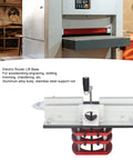Professional Grade Beefy Aluminum Router Lift Base With Reinforced Top Plate For Woodworking Tables Fits 64 To 66 Mm Motors in workshop