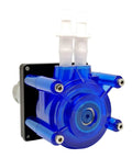 Top Rated 800ml Min Peristaltic Pump For Super Fast Fluid Transfer And Draining Tasks. Blue housing, dual inlet and outlet tubes.