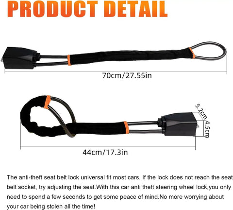 Lock Down Your Electric Rig With Tough As Nails Anti Theft Wheel Clamp Designed For Chevy Volt Bolt Euv Plus Blazer Ev Featuring Thick Anti Cut Steel Cable And High Visibility Security Cover, showing dimensions and design details.
