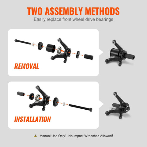 Front Wheel Drive Bearing Press Kit 23 Piece Bearing Puller Set Removal and Installation Diagram