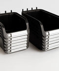 Pegboard Bins Set Of Six Large Seven Inch And Six Medium Five Inch Bins For Organizing Tools And Hardware, stacked view