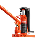 Front view of VEVOR air hydraulic claw floor jack with toe and top lift, orange; 2.5-5 ton capacity