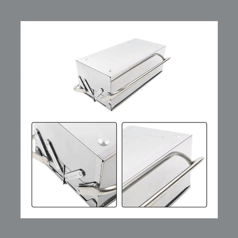 Heavy Duty Folding Stainless Steel Toolbox With Slick Pull Out Drawers And Hardened Steel Carry Handle Dang Tough Compact Gear Case No Bull Space Saving Storage Solution For Garage Or Pickup Bed side view showing pull out drawer mechanism.