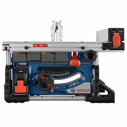 Heavy Hitter 18v Portable Table Saw 8 1/4 Inch Blade Bare Tool with visible motor and fence adjustments for precise cutting.